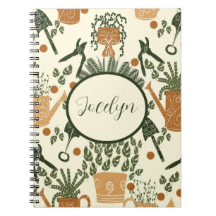 Earthy Terracotta & Green Pflanze: Garden Lover Notizblock