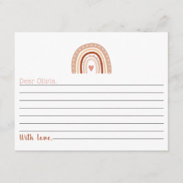 Earthy Tone Boho Rainbow 1st Birthday Time Kapsel Begleitkarte