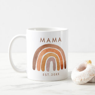 Earthy Tone Boho Rainbow Mama Kaffee Tasse