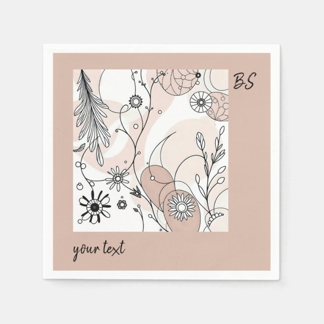 Earthy Tones Minimalistisch Boho Art Serviette (Vorderseite)
