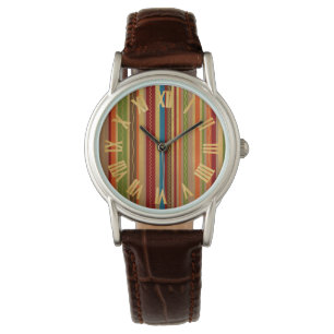 Earthy Tones Stripes Armbanduhr