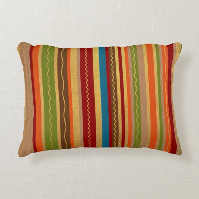 Earthy Tones Stripes Dekokissen (Vorderseite)