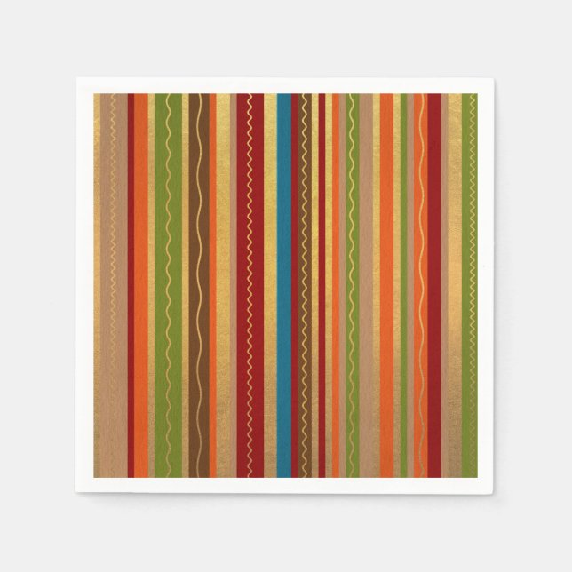 Earthy Tones Stripes Serviette (Vorderseite)