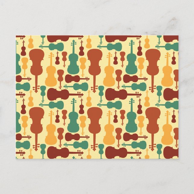Earthy Violin Postcards Postkarte (Vorderseite)