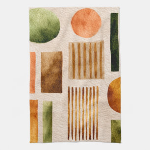 Earthy Watercolor Abstrakt Pattern - Boho Bio Geschirrtuch