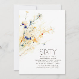 Earthy Watercolor-Blume fallen zum Geburtstag Einladung