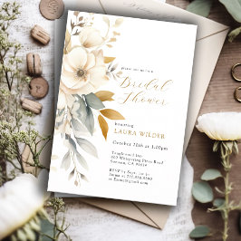 Earthy Watercolor Wildblumen Brautparty Einladung
