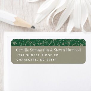 Earthy Wirbel Vines Return-Address-Label
