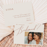 Earthy Wüste Beige Foto Bridesmaid Vorschlag Card