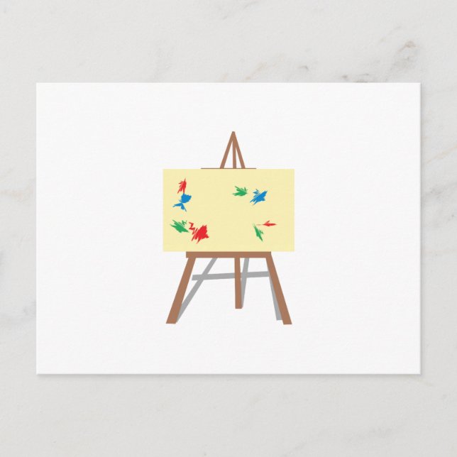 Easel und Malerei Postkarte (Vorderseite)