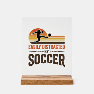 Easily abgelenkt durch Fußball Vintage-Shirt-Desig Acrylschild