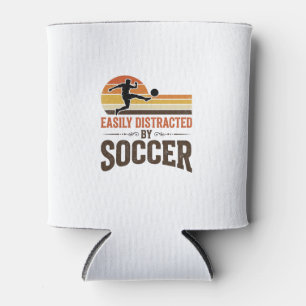 Easily abgelenkt durch Fußball Vintage-Shirt-Desig Dosenkühler