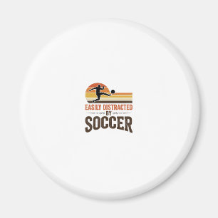 Easily abgelenkt durch Fußball Vintage-Shirt-Desig Magnet