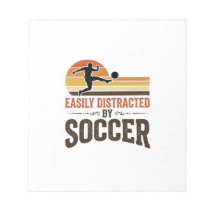 Easily abgelenkt durch Fußball Vintage-Shirt-Desig Notizblock