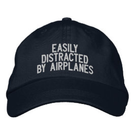 Easily Distracted by Airplanes Lustiger Pilot Bestickte Baseballkappe