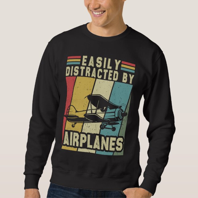 Easily Distracted By Airplanes Toddler Men Women A Sweatshirt (Vorderseite)