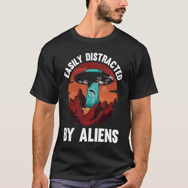 Easily Distracted By Aliens I Green Alien I Kids A T-Shirt (Vorderseite)