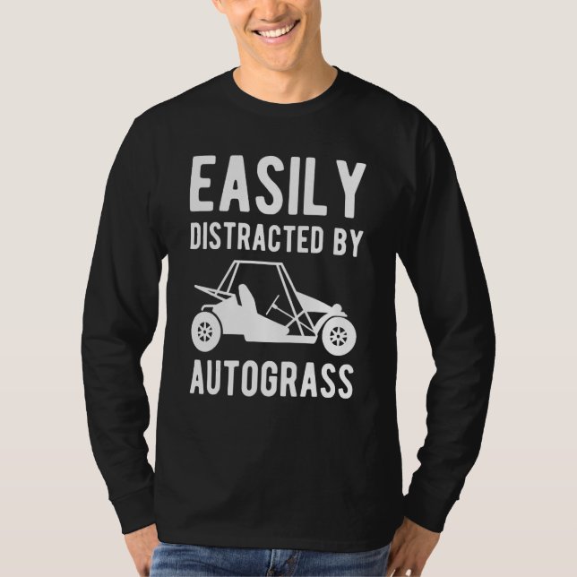 Easily Distracted By Autograss Retro T-Shirt (Vorderseite)