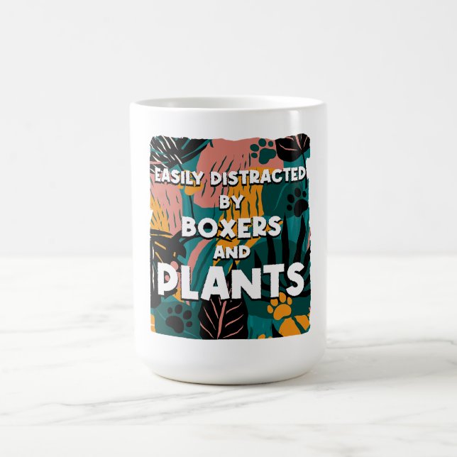Easily Distracted by Boxers and Plants Boxer Dog Kaffeetasse (Mittel)