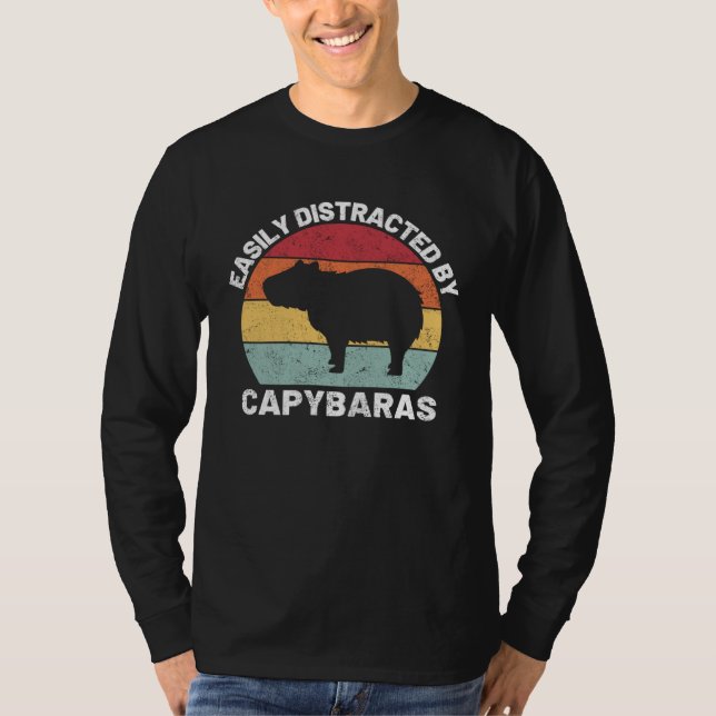 Easily Distracted By Capybara Retro Capybara T-Shirt (Vorderseite)