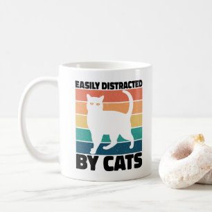 Easily Distracted By Cats kitty kawaii Lustiger Ka Kaffeetasse