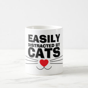 Easily Distracted by Cats Mug   We Are All Mugs Kaffeetasse