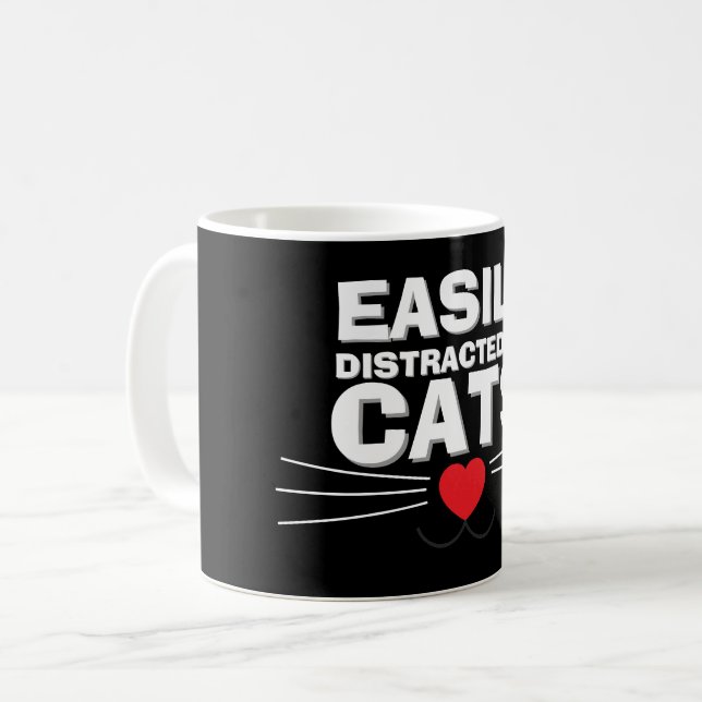 Easily Distracted by Cats Mug | We Are All Mugs Kaffeetasse (Vorderseite Links)
