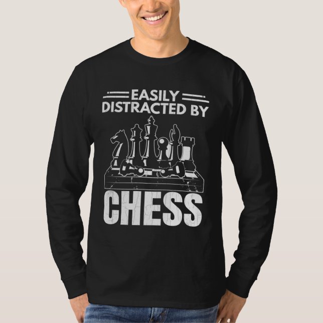 Easily Distracted By Chess  Sports Player Coach Gr T-Shirt (Vorderseite)