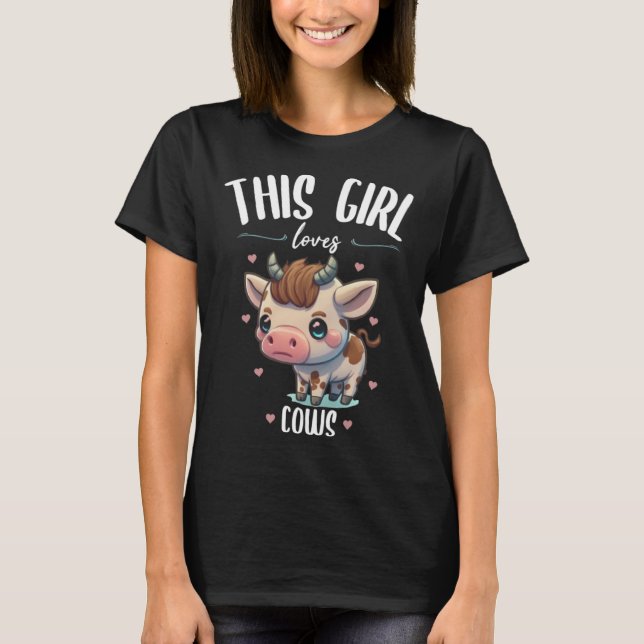 Easily Distracted By Cows  Cute Animal  Fun T-Shirt (Vorderseite)