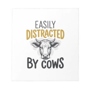 Easily Distracted By Cows Lustiges Kuhliebhaber-Sh Notizblock