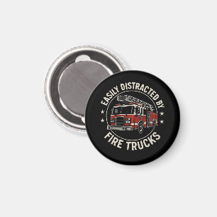 Easily Distracted By Feuerwehrwagen Magnet