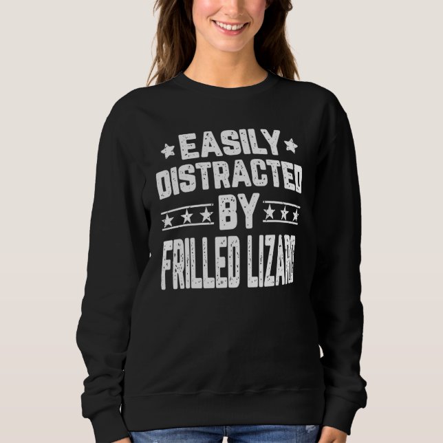 Easily Distracted By Frilled Lizard   Reptiles Sweatshirt (Vorderseite)