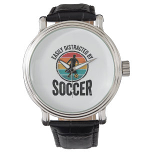 Easily Distracted By Fußball Vintage-Shirt-Design  Armbanduhr