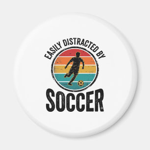 Easily Distracted By Fußball Vintage-Shirt-Design  Magnet