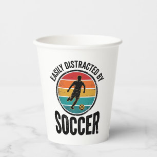 Easily Distracted By Fußball Vintage-Shirt-Design  Pappbecher