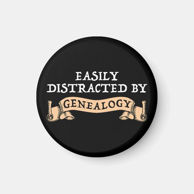 Easily Distracted By Genealogy Magnet (Vorne)