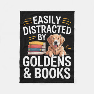 Easily Distracted By Goldens &amp; Books - Golden  Fleecedecke