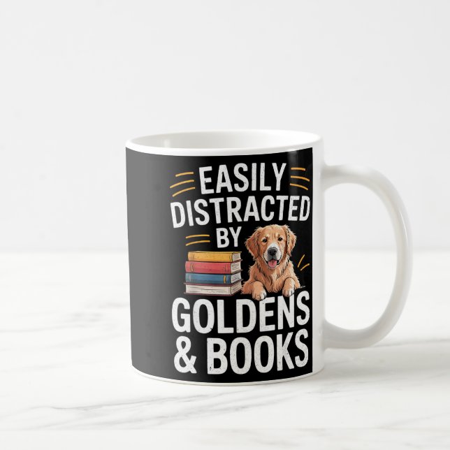 Easily Distracted By Goldens &amp; Books - Golden  Kaffeetasse (Rechts)