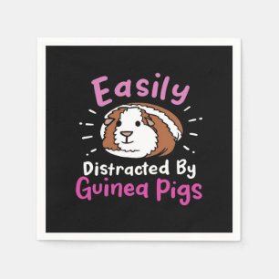 Easily Distracted By Guinea Pigs Cute Pet Lover Serviette