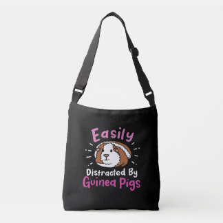 Easily Distracted By Guinea Pigs Cute Pet Lover Tragetaschen Mit Langen Trägern
