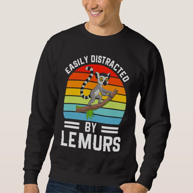 Easily Distracted By Lemurs I Lemur Monkey I Kids  Sweatshirt (Vorderseite)