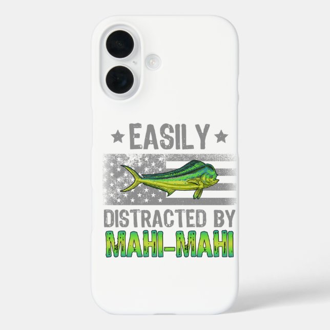 Easily Distracted by Mahi Mahi, Fishermen US Flag Case-Mate iPhone Hülle (Rückseite)