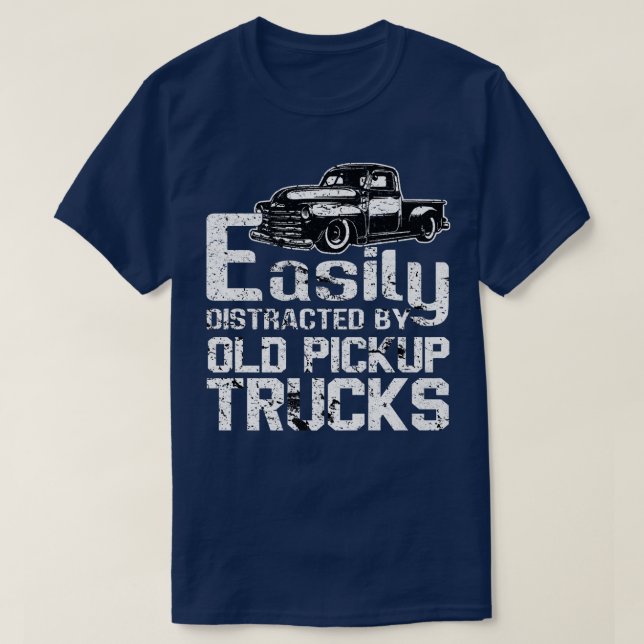 Easily Distracted By Old Pickup Square Body Trucks T-Shirt (Design vorne)