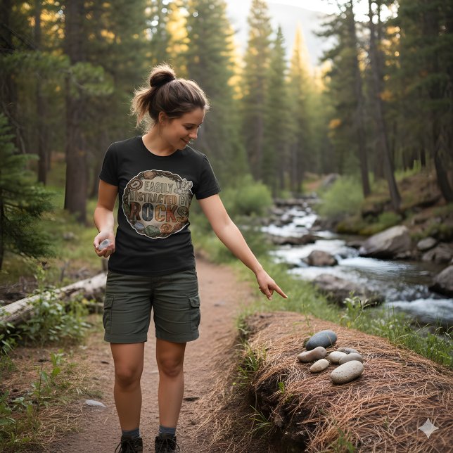 Easily Distracted By Rocks Funny Rock Collector T-Shirt (Von Creator hochgeladen)