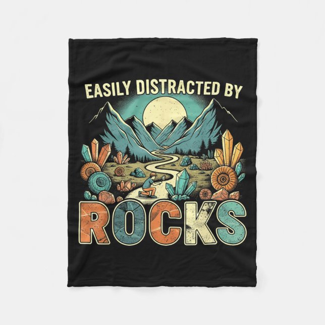 Easily Distracted By Rocks Geology Geologist Colle Fleecedecke (Vorderseite)