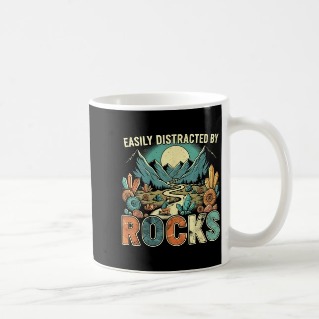 Easily Distracted By Rocks Geology Geologist Colle Kaffeetasse (Rechts)
