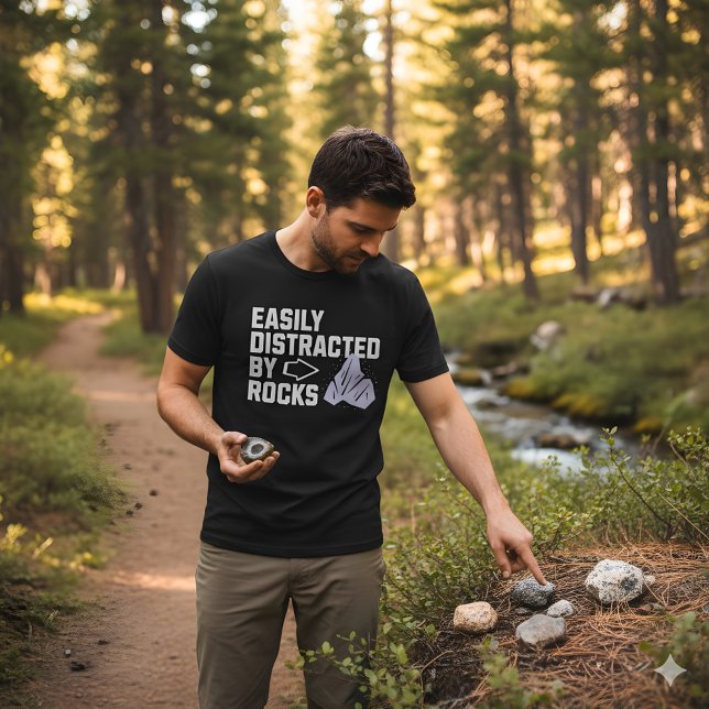 Easily Distracted By Rocks - Minimalist Geology T-Shirt (Von Creator hochgeladen)