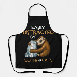 Easily Distracted By Sloths And Cats Sloth Lover Schürze
