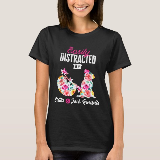 Easily Distracted By Sloths And Jack Russells    D T-Shirt (Vorderseite)