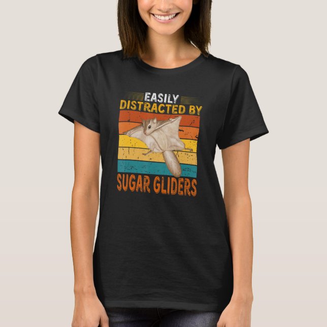 Easily Distracted By Sugar Gliders Cute Sugar Glid T-Shirt (Vorderseite)
